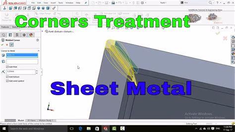 sheet metal rounded corners|solidworks sheet metal corner treatment.